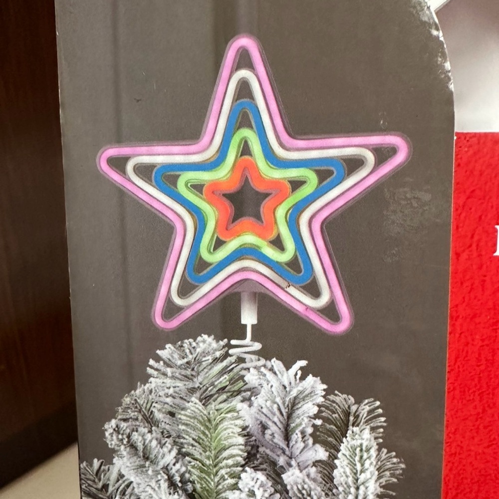 Holiday Lights Multicolor tree Topper Stars shaped